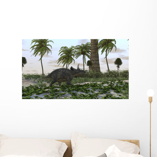 Triceratops Prehistoric Environment Wall Decal Design 2