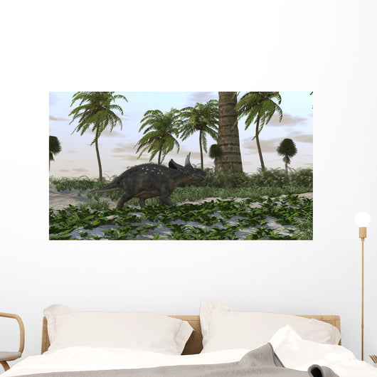 Triceratops Prehistoric Environment Wall Decal Design 2
