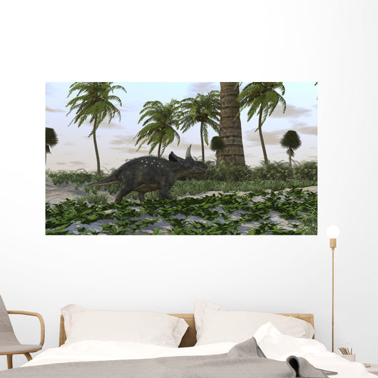 Triceratops Prehistoric Environment Wall Decal Design 2