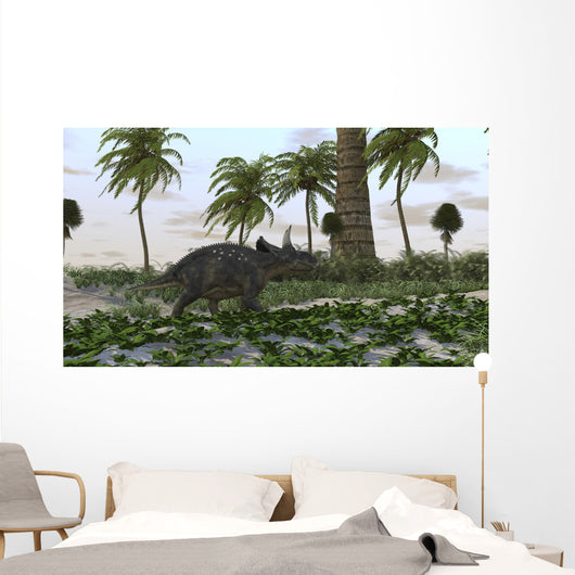 Triceratops Prehistoric Environment Wall Decal Design 2