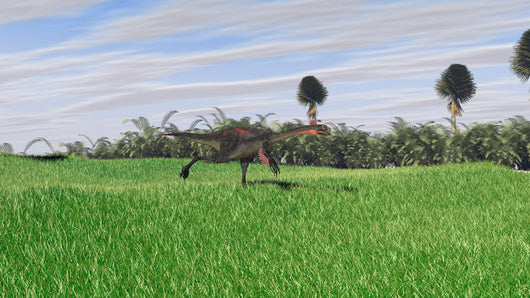 Gigantoraptor Running across Open Wall Decal Design 2