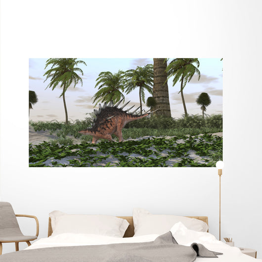 Kentrosaurus Prehistoric Landscape Wall Decal Design 1