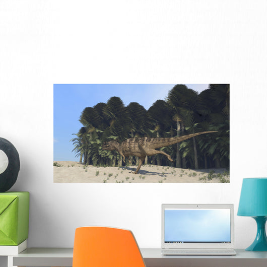 Ceratosaurus Running across Prehistoric Wall Decal Design 2