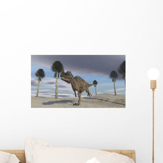 Ceratosaurus Running across Barren Wall Decal Design 3