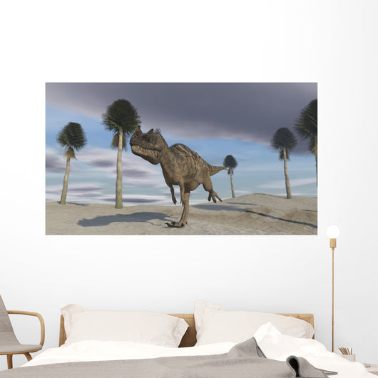 Ceratosaurus Running across Barren Wall Decal Design 3