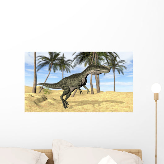 Monolophosaurus Walking across Prehistoric Wall Decal