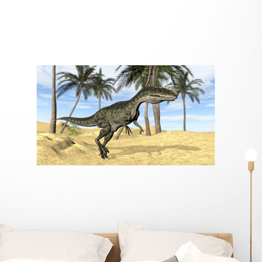 Monolophosaurus Walking across Prehistoric Wall Decal