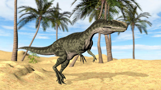 Monolophosaurus Walking across Prehistoric Wall Decal