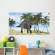 Dicraeosaurus Walking across Prehistoric Wall Decal Design 2