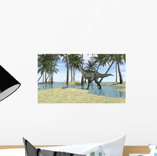 Monolophosaurus Grazing Shallow Waters Wall Decal