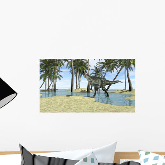 Monolophosaurus Grazing Shallow Waters Wall Decal