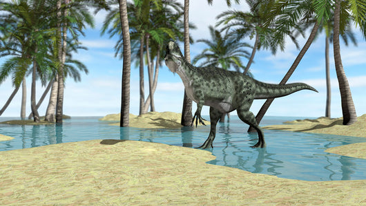 Monolophosaurus Grazing Shallow Waters Wall Decal
