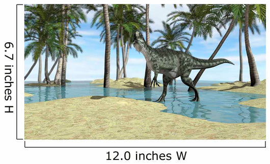 Monolophosaurus Grazing Shallow Waters Wall Decal