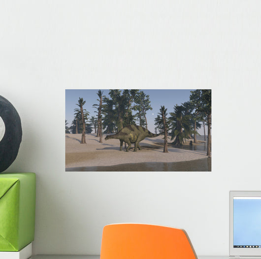 Brachytrachelopan Walking along Shoreline Wall Decal