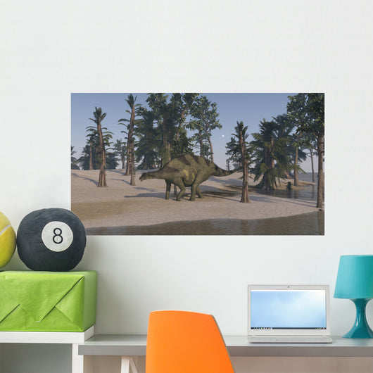 Brachytrachelopan Walking along Shoreline Wall Decal