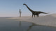 Mamenchisaurus Walking along Shoreline Wall Decal