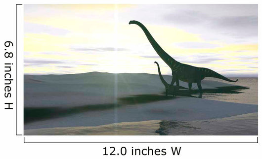 Mamenchisaurus and Her Offspring Wall Decal Design 2