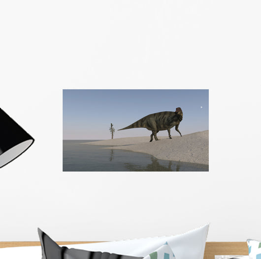 Shuangmiaosaurus Walking along Shoreline Wall Decal Design 1