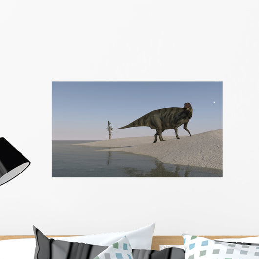 Shuangmiaosaurus Walking along Shoreline Wall Decal Design 1