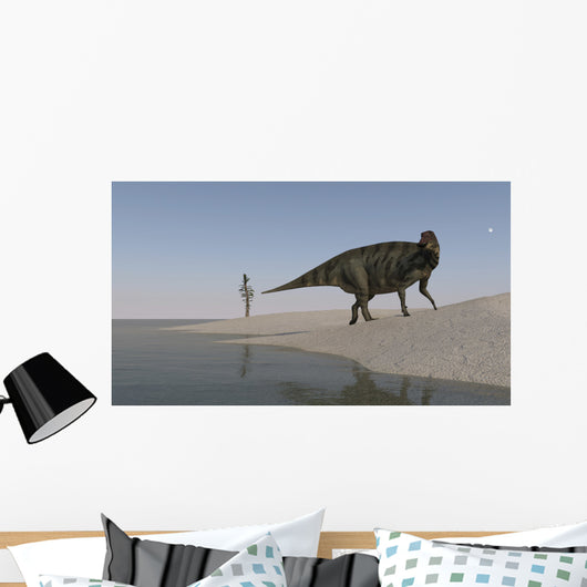 Shuangmiaosaurus Walking along Shoreline Wall Decal Design 1