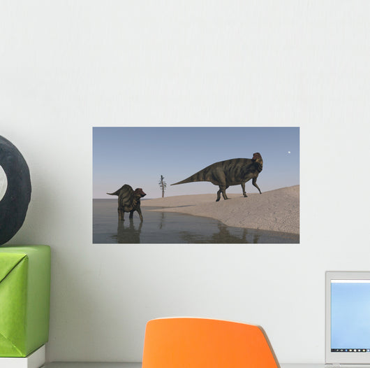 Two Shuangmiaosaurus Dinosaurs Shoreline Wall Decal