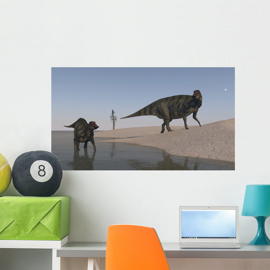 Two Shuangmiaosaurus Dinosaurs Shoreline Wall Decal