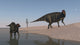 Two Shuangmiaosaurus Dinosaurs Shoreline Wall Decal