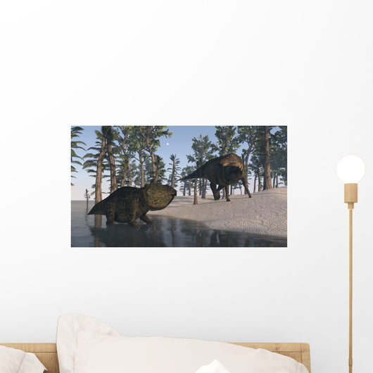 Udanoceratops and Shuangmiaosaurus among Wall Decal