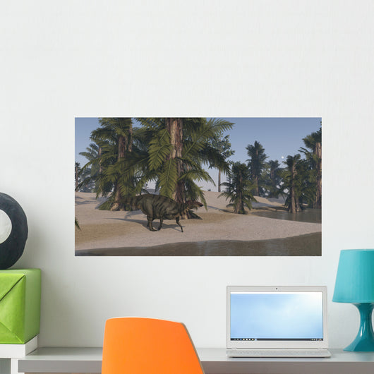 Shuangmiaosaurus Walking along Shoreline Wall Decal