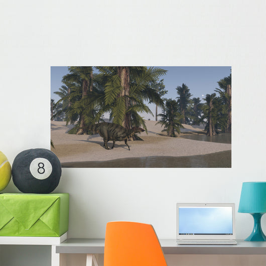 Shuangmiaosaurus Walking along Shoreline Wall Decal