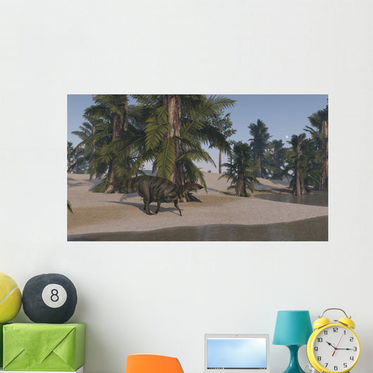Shuangmiaosaurus Walking along Shoreline Wall Decal