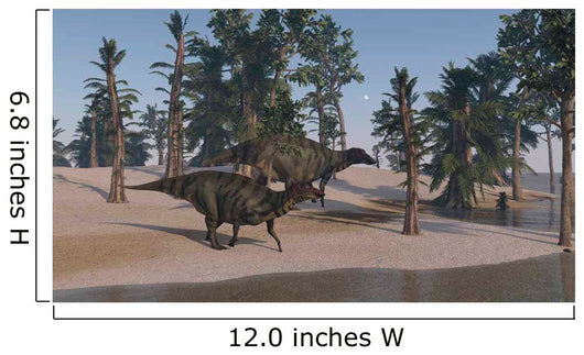 Two Shuangmiaosaurus Walking along Wall Decal