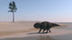Udanoceratops Walking along Water's Wall Decal Design 4