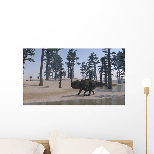 Udanoceratops Walking along Water's Wall Decal Design 3