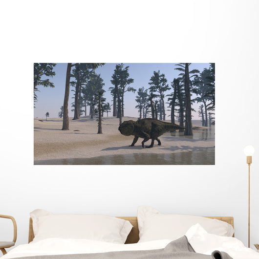 Udanoceratops Walking along Water's Wall Decal Design 3