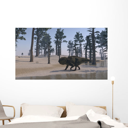 Udanoceratops Walking along Water's Wall Decal Design 3