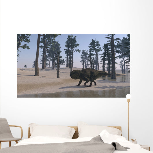 Udanoceratops Walking along Water's Wall Decal Design 3