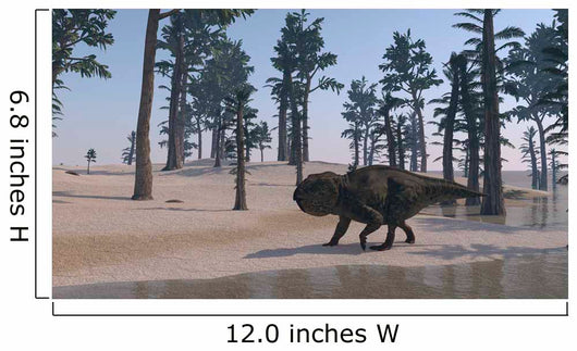 Udanoceratops Walking along Water's Wall Decal Design 3