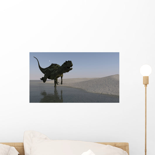 Yangchuanosaurus Running along Shore Wall Decal