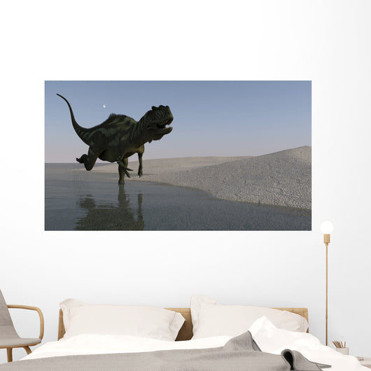 Yangchuanosaurus Running along Shore Wall Decal