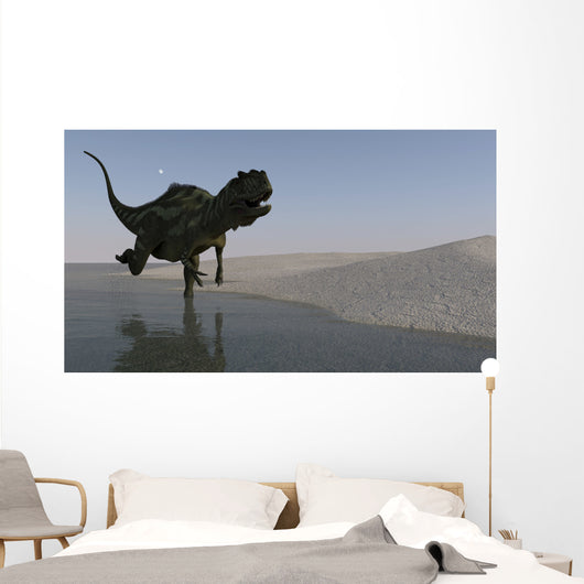 Yangchuanosaurus Running along Shore Wall Decal
