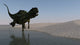 Yangchuanosaurus Running along Shore Wall Decal