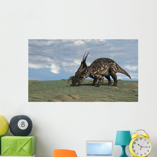 Dicraeosaurus Grazing Open Field Wall Decal Design 1
