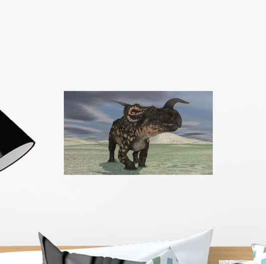 Brown Einiosaurus Walking across Wall Decal Design 10