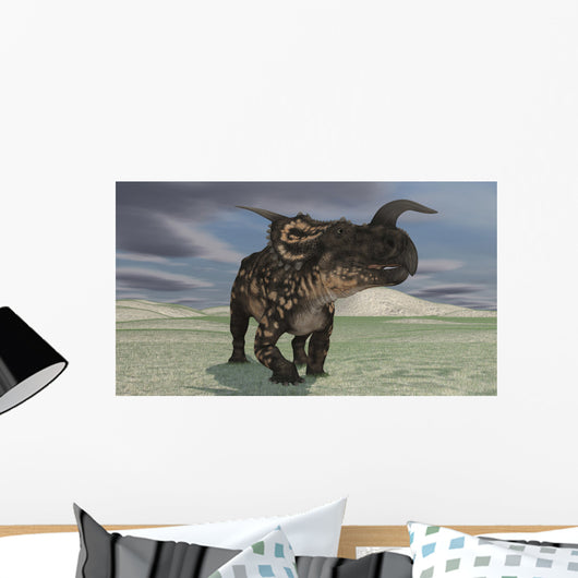 Brown Einiosaurus Walking across Wall Decal Design 10