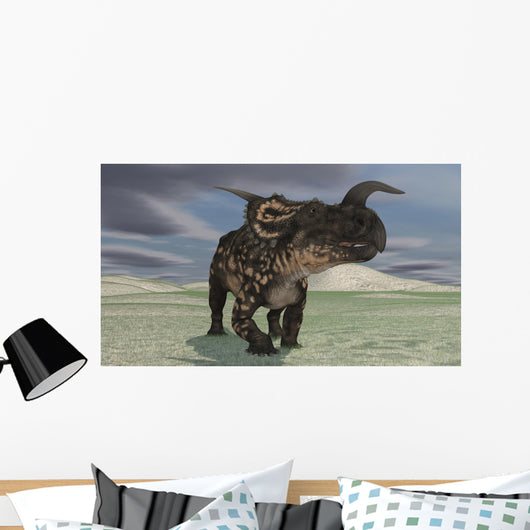 Brown Einiosaurus Walking across Wall Decal Design 10