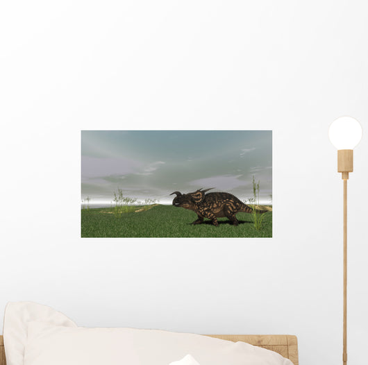 Brown Einiosaurus Walking across Wall Decal Design 9