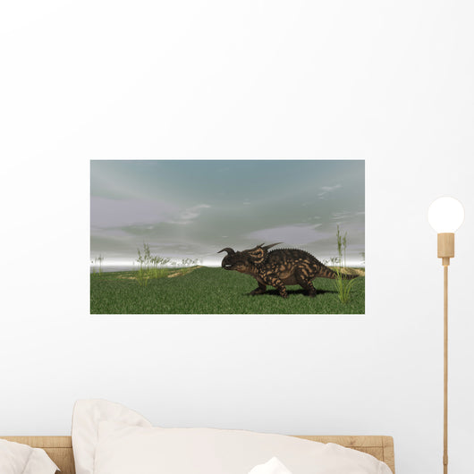 Brown Einiosaurus Walking across Wall Decal Design 9