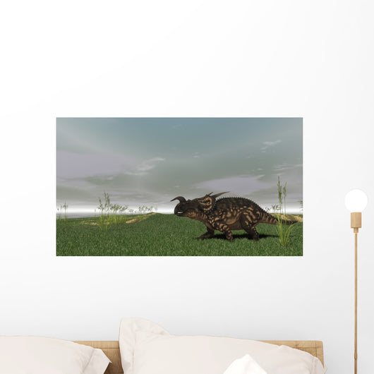 Brown Einiosaurus Walking across Wall Decal Design 9