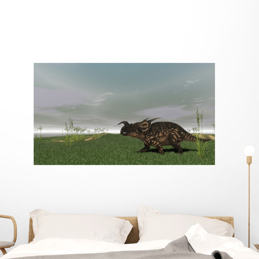 Brown Einiosaurus Walking across Wall Decal Design 9